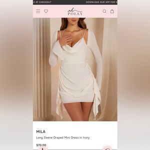 BRAND NEW white/ ivory Oh polly Dress size 2!!!